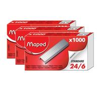 Agrafes - MAPED - 24/6 - Lot de 3 Boîtes - 1000 Agrafes - Zinguées