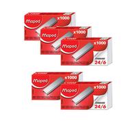 Agrafes - MAPED - 24/6 - Lot de 5 Boîtes - 1000 Agrafes par Boîte - Zinguées