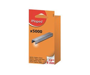 Agrafes - MAPED - SP19 1/4 - 6 mm - Zinguées - Boîte de 5000 pièces