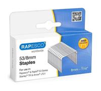 Agrafes - RAPESCO - 53 - Galvanisées - 8mm - Lot de 2000 unités