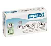 Rapid Agrafes Standard 24/6 pattes de 6 mm de long acier galvanisé - Boîte de 1000