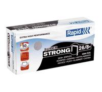 Agrafes - RAPID - Super Strong 26/8+ - Lot de 5 Boites - 1000 pièces par boîte - Galvanisées