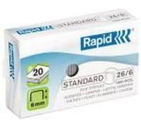 Rapid Agrafes Standard 26/6 pattes de 6 mm de long acier galvanisé - Boîte de 5000