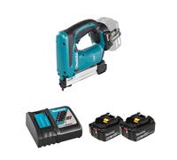 Agrafeuse 18V DST221Z + 2 batteries BL1850B 18V 5 Ah + chargeur rapide DC18RC MAKITA