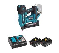 Agrafeuse 18V DST630Z + 2 batteries BL1850B 18V 5 Ah + chargeur rapide DC18RC MAKITA