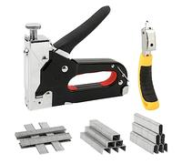 Agrafeuse 3 en 1 très résistante avec 1200 agrafes, extracteur d'agrafe, pistolet d'agrafeuse manuelle pour bois, artisanat, menuiserie, décoration, bricolage