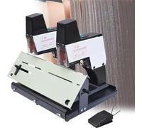 Agrafeuse à Cheval Automatique Robuste, Agrafeuse à Cheval électrique Avec 9 Niveaux D'intensité Réglables, Reliure à Plat/Reliure Verticale, Capacité De 40 Feuilles, Avec Pédale,Doublehead