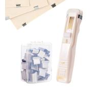 Agrafeuse à clip Push | Distributeur de pinces en acier inoxydable - Appareil manuel pour émettre des pinces à papier | Pour la maison, l'appartement, l'école, le bureau, les études, l'organisation de