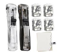 Agrafeuse à Clips - Pince à Papier | Agrafeuse Manuelle Portable avec 200 Clips Réutilisables pour Bureau et École - sans Trous pour Documents et Dessins - Transparent, Pratique, Durable, Pro