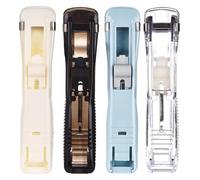 Agrafeuse à pince de reliure Portable 4 pièces, Mini agrafeuse réutilisable avec pince à fermeture éclair pour pinces papier pour le bureau de l'école domicile, fermeture éclair pour