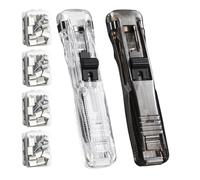 Agrafeuse à pince portable, outil d'agrafage compact portatif, pince à sertir avec 200 clips réutilisables, agrafeuse de bureau durable, outil de papeterie avec un design facile à utiliser, fourniture