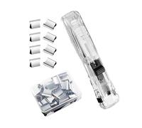 Agrafeuse à pousser | Peut contenir 40 feuilles de fermeture - avec 50 recharges en acier inoxydable - Agrafeuse portable réutilisable pour enseignant, étudiant, bureau, école, salle de classe, livre