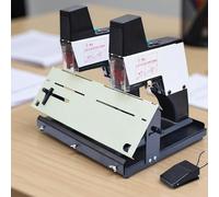 Agrafeuse à selle robuste avec pédale et protection, automatique avec réglage de la force sur 9 niveaux pour la reliure de livres, idéale pour une utilisation en usine et au bureau.