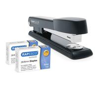 Rapesco Agrafeuse + agrafes 26/6 mm - 2 boîtes de 1000 - Noir