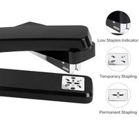 Agrafeuse Agrafeuse pivotante à bras pivotant, capacité de 25 feuilles, agrafeuse bureau rotative 360 degrés for livret ou reliure livres, noire(Black)