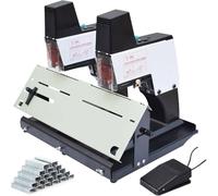 Agrafeuse automatique, machine de reliure électrique portable avec protection contre les bourrages pour reliure de livres et magasins graphiques, design A3 à point plat, idéal pour une utilisation au
