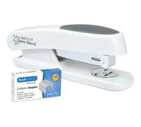 Agrafeuse - Avec Agrafes 24/6mm - Blanc - Bureau - Inclus 1000 Agrafes - Rapesco