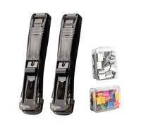 Agrafeuse avec - Attache papier robuste, 2 pièces, outil de de bureau, organisateur de documents, agrafeuse de trombones pour enseignants, étudiants, comptables, écrivains, salles de