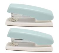 Agrafeuse de bureau polyvalente grande capacité 20 feuilles rotation conception ergonomique agrafeuse de table antidérapante pour bureau école maison plastique acier 2 pièces (Bleue)