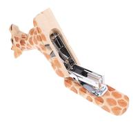 Agrafeuse de Bureau Réutilisable en Bois, Animal Cartoon, Mini | Décor de Bureau, Usage Maison ou Travail, Structure Bois et Fer, Modèle Girafe, Adulte