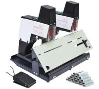 Agrafeuse électrique à double tête, relieuse automatique, contrôle à pédale, 9 vitesses réglables, table de travail plate et verticale, peut contenir jusqu'à 40 feuilles, agrafes incluses