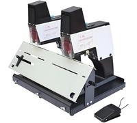 Agrafeuse électrique automatique, épaisseur réglable de 100 mm, intensité de 9 niveaux, agrafeuse rapide à double tête avec pédale pour la maison, l'école, le bureau, le travail