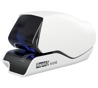 Agrafeuse électrique Sans Contact Rapid 5025E - Agrafe jusqu'à 25 feuilles, Système de Cassette Breveté, Système de Guidage par LED, Technologie Flat Clinch, blanc, 25095200