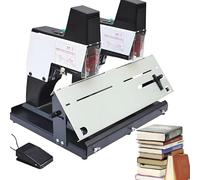 Agrafeuse et relieuse électrique 2 en 1, reliure automatique de bureau pour bureau, capacité de 40 pages, niveaux d'intensité réglables, conception à double tête pour un agrafage efficace