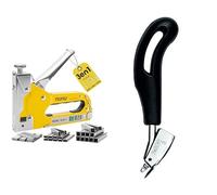 Agrafeuse manuelle 3-en-1 - Rapid NUNU, Murale pour Bois, Bricolage, pour Tapisserie, Tissus, agrafeuse Câbles, Puissance Réglable et Ergonomique, Avec 3 000 Agrafes et Clous + Ôte agrafes - (5001728)