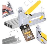 Agrafeuse Manuelle Tapissier 4-14 mm En Métal Pour Construction Bois Et Meubles Professionnelle Avec 10000x Agrafes Acier Inoxydable 10 mm 53A Outil Polyvalent Et Résistant