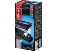 Maped - Agrafeuse Advanced Metal Half-Strip - Agrafage, cloutage et épinglage compatible agrafes 26/6 et 24/6 - Capacité 25 Feuilles - Bleu nuit