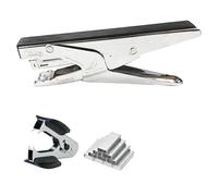 Agrafeuse Métallique Ergonomique Avec 1000 Agrafes Standard 24/6 et Dégrafeur - Capacité 20 Feuilles, Idéal pour Bureau et Maison, Durable et Résistant, Qualité Professionnelle, Gris Métallique