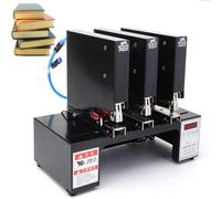 Agrafeuse pneumatique électrique à trois têtes,Machine de reliure rapide industrielle,Agrafeuse en métal de bureau,Distance maximale 35cm,Profondeur de reliure 0-5MM réglable, pour les bureaux