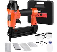 Agrafeuse Pneumatique Multifonctionnelle 2 en 1 ValueMax avec Boite de Rangement Cloueuse 18GA avec 200 Agrafes et 200 Clous, Ideal pour Bricolage, Decoration, Murale, Tapisserie, Bois