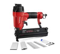 Agrafeuse Pneumatique Multifonctionnelle 2 en 1 WORKPRO, 18GA, Cloueuse Pneumatique avec 300 Agrafes et 400 Pin, Ideal pour Tapisserie, Materiel de Fixation, Decoration, Menuiserie