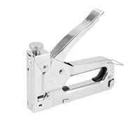 Agrafeuse professionnelle en acier chromé, agrafes type 530 de 6 à 16 mm, vis de réglage et système de remplacement rapide pour une utilisation intensive.