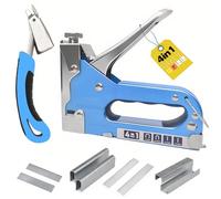 Agrafeuse robuste 4 en 1 avec 2 000 agrafes, kit de pistolet agrafeur avec dissolvant, agrafeuse d'ameublement en acier inoxydable durable pour fixation de matériel, bois, tapisserie, clôture, meubles