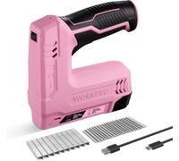 WORKPRO Agrafeuse sans Fil 3,6V 2000 mAh avec 2000 Agrafes, Agrafeuse Multifonction 2 en 1 Compatible avec Clous et Agrafes Type 53, 8 pour les Projets de Bricolage en Ameublement, Menuiserie(Rose)