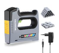 Agrafeuse sans Fil 3,6V WORKPRO Multifonction 5 en 1 avec 2000 Agrafes, Compatible avec Agrafes Types 140, 53, 8, 9, T20, Agrafeuse Murale Electrique pour Bois, Tapissier, Decoration, Bricolage