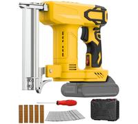 Agrafeuse sans fil compatible avec Dewalt 18 V batterie, Agrafeuse électrique sans fil 2 en 1 avec 1000 clous droits et 500 clous en U, Agrafeuse-Cloueuse Électrique Sans Fil à Batterie pour bois