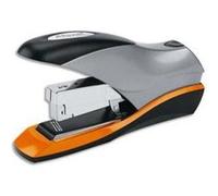 Agrafeuse socle Optima70. 70 feuilles gris/orange. Agrafe Odyssey125. Agrafage sans effort G