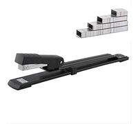 Agrafeuse très résistante à long bras et dégagement complet de 300 mm et capacité de 25 feuilles pour la maison, le bureau, la papeterie, les travaux manuels et l'école Noir