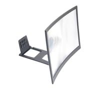 Agrandisseur D'écran de Téléphone Incurvé Noir, 12 Pouces Acrylique ABS | Amplificateur d Ecran, Angle Réglable, Rainure Antidérapante, Image 1: 1, Résistant aux Rayonnements
