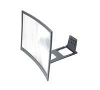 Agrandisseur D'écran de Téléphone Noir 12 Pouces 3D Incurvé | Loupe pour Telephone Portable, Acrylique Abs, Angle Réglable, Succion Renforcée, Vision 1: 1