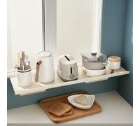 Agrandissez l'espace de votre cuisine avec une étagère de rebord de fenêtre en acier au carbone robuste - Base magnétique for un rangement sécurisé(White,40x25cm)