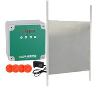 Agrarzone Clapet Automatique poulailler à Piles avec glissière 40 x 43 cm - Porte de poulailler électrique avec minuterie, Manuelle, capteur de lumière pour poulailler