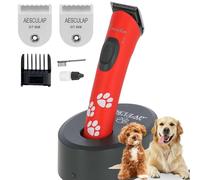Agrarzone Edition Aesculap Exacta Tondeuse pour chien Rouge - Tête de rasage de rechange incluse - Coupe de précision - Silencieuse et sans vibration - Tondeuse fine et légère pour chien et chat