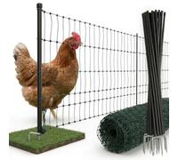 Agrarzone Filet pour volaille, Double Pointe, sans électricité 25m x 106cm - Clôture Mobile pour Poules Piquet - Clôture de pâturage pour Poules et volaille