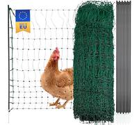 Agrarzone Filet pour volailles clôture électrifiable vert 50m x 106cm | Filet électrifiable avec piquets double pointe | Petite maille et stable | Clôture pour volailles pour un élevage