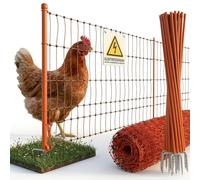 Agrarzone Filet pour volailles électrifiable orange 25m x 112cm - Filet électrifiable avec double pointe - Clôture pour poulets pour l'élevage de volailles en toute sécurité